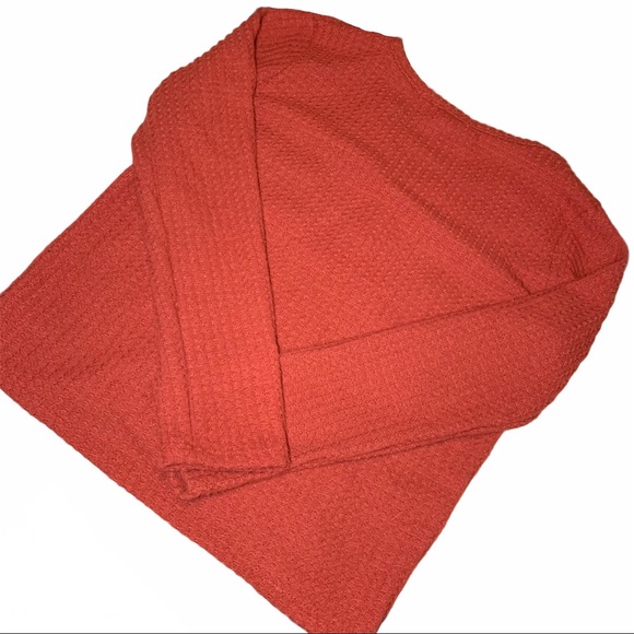 Cute Rusted Orange Long Sleeve Top - Picture 4 of 4